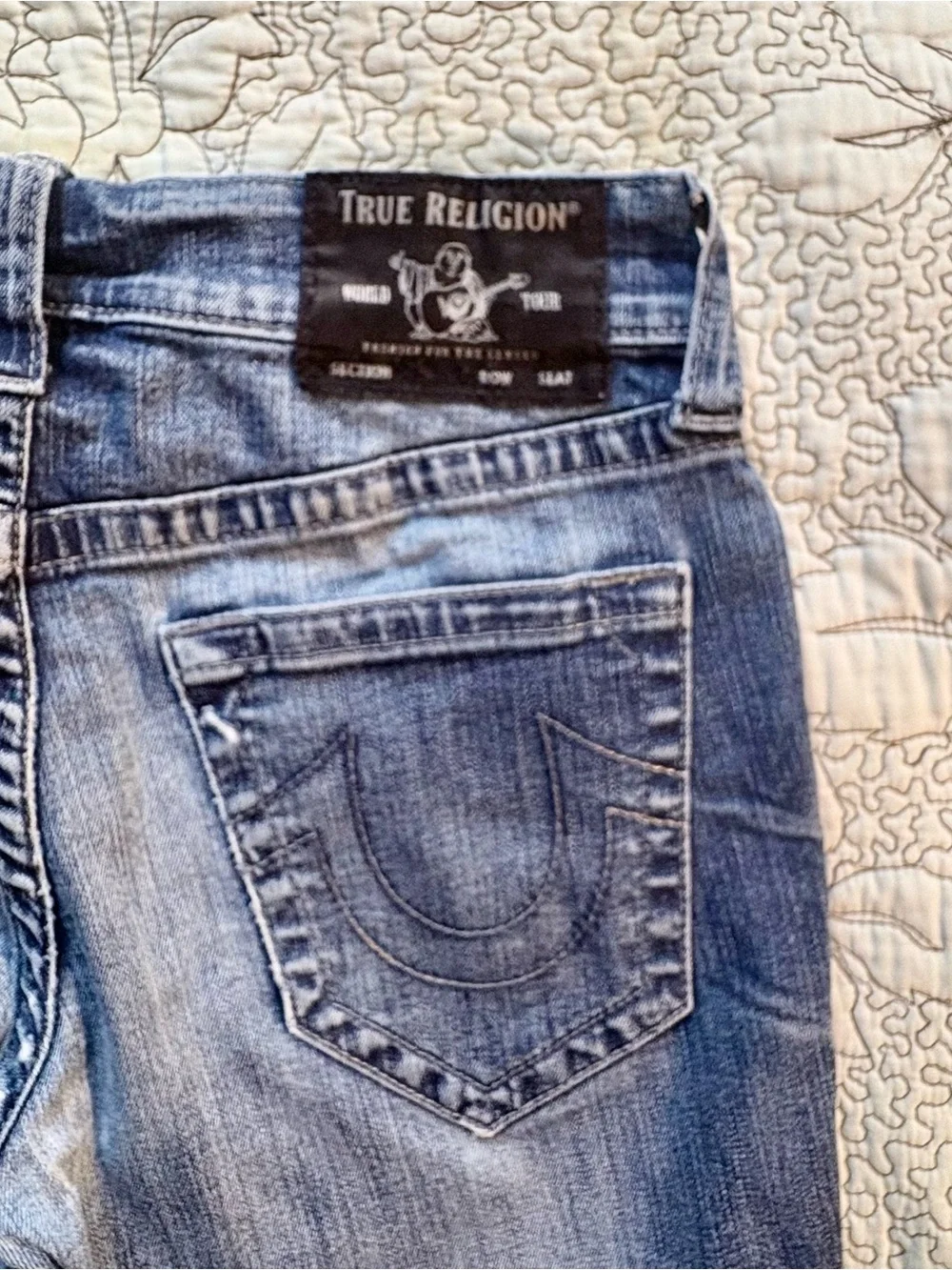 💥 True Religion Geno Relaxed Slim Jeans Men’s 29x30 Medium Wash Stretch Denim🧡
